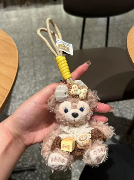 Sevimli Ayıcık Desenli Çanta Kolye Bebek Anahtarlık - Tatlı Yüz Gül + Bebek Tulumu + Güneş Gözlüğü + Kordon - 8