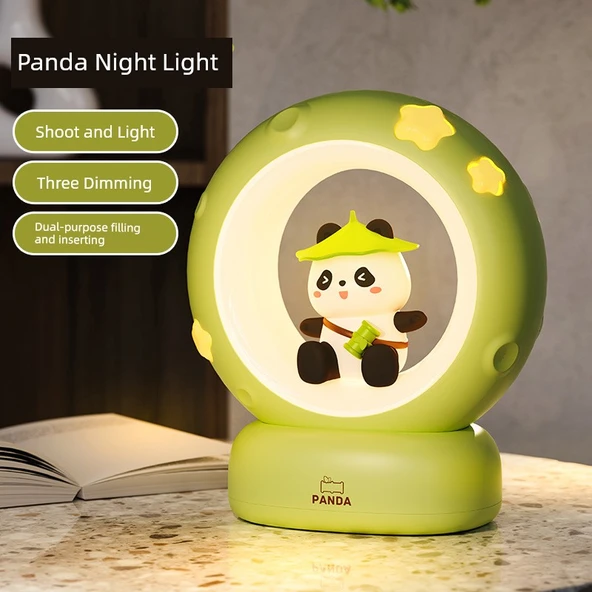 Bebek Besleme Göz Koruma Gece Lambası - Panda