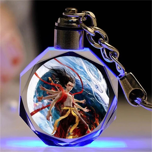 Nezha Film Karakter Anahtarlık - Xihai Ejder Kralı Teyze Ao Leap 2 Renkli Oyma Hediye Kutusu - Resim 11