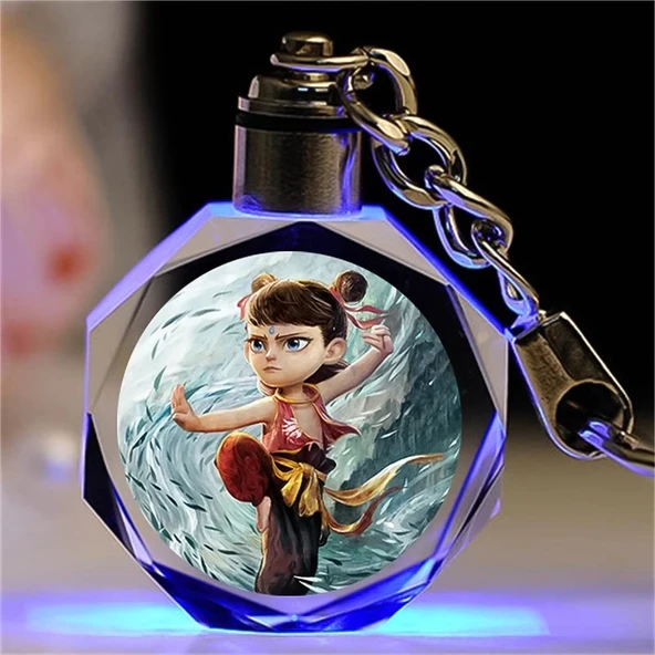 Nezha Film Karakter Anahtarlık - Xihai Ejder Kralı Teyze Ao Leap 2 Renkli Oyma Hediye Kutusu - Resim 7