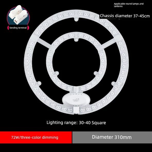 LED Tavan Lambası Modülü - 72W 31cm Üç Renkli Kısılabilir