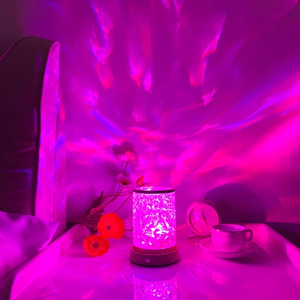 Romantik Çift Gece Lambası - Fişli Üç Renkli Işık - Ayarlanabilir Parlaklık (Model 2) - 5