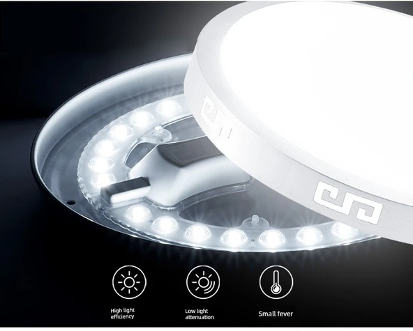 LED Tavan Lambası Modülü - 12W 12cm Parlak Beyaz Işık - 10