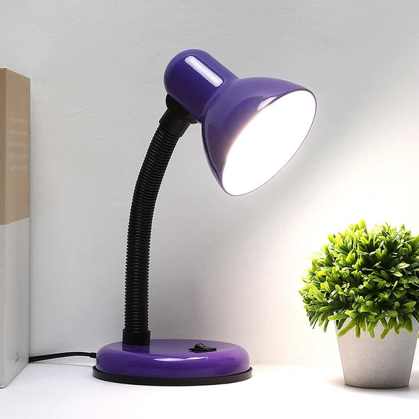 LED Takılabilir Öğrenci Masa Lambası - Göz Korumalı - Mor 5W LED