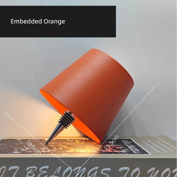 Yaratıcı Şarap Şişesi Masa Lambası - Turuncu RGB - Demir - Kademesiz Dimleme - USB-C