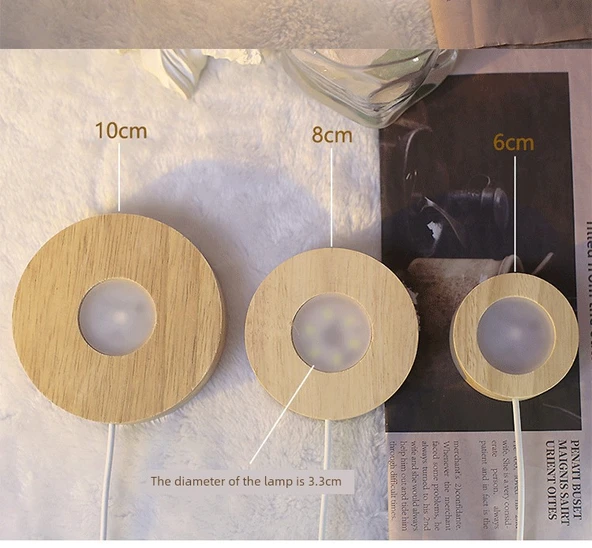 Yuvarlak Buzlu LED Gece Lambası - 8cm Sıcak Işık Fişli - Resim 10