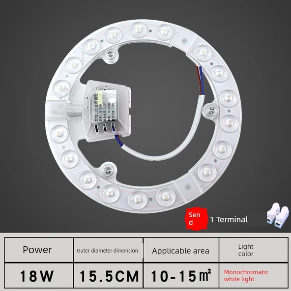 LED Tavan Lambası Modülü - 18W 15.5cm Parlak Beyaz Işık