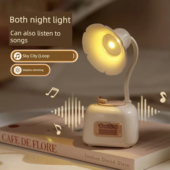 Gramofon Gece Lambası - Mocha Kahverengi