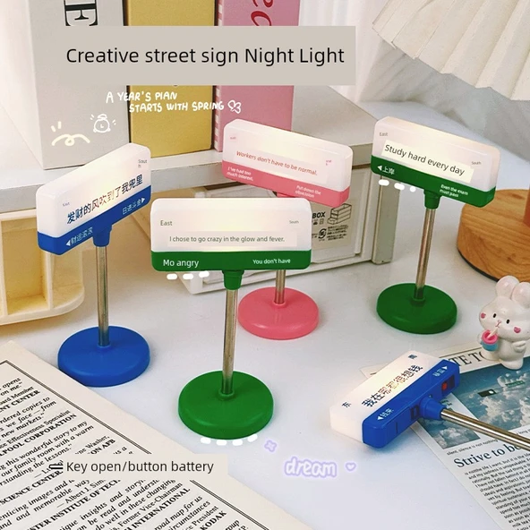 Çizgi Film LED Masa Lambası - LD29 Sokak Tabelası