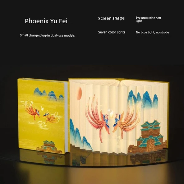 Fan Şeklinde Kitap Lamba - Phoenix Yu Fei - Küçük Boy Ekran, 2.5W