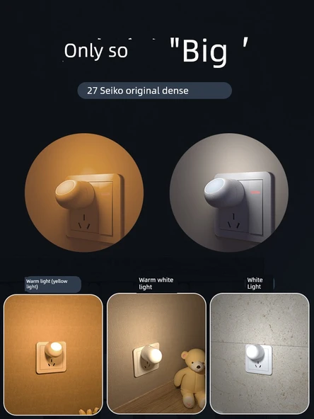 LED Gece Lambası - Sensörlü - Ilık Beyaz Işık - 1 Watt - 3