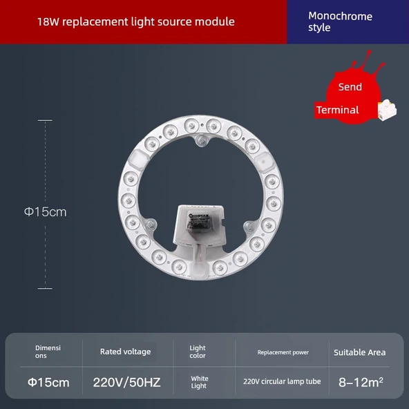 Halka LED Manyetik Tavan Lambası - 18W Beyaz Işık 15.5cm