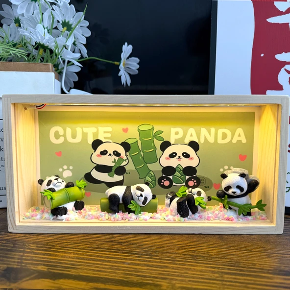 Yatan Panda Gece Lambası - Pilli Model