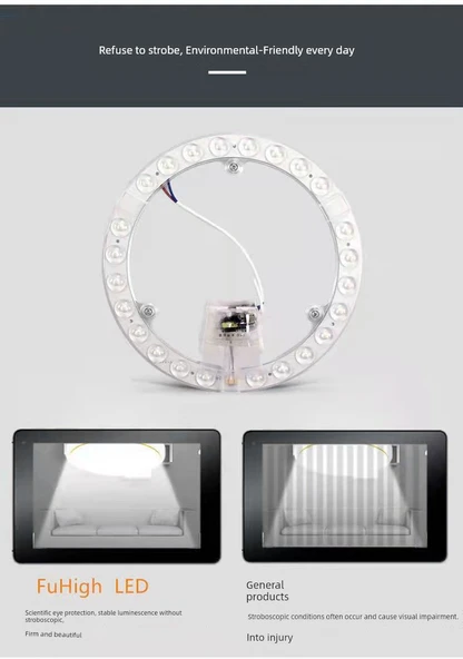 Yuvarlak LED Manyetik Tavan Lambası - 24W Beyaz Işık 17cm (Model 1) - 7