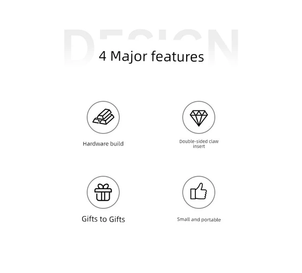 Elmas Detaylı Anahtarlık - Zincir ve Tokalı - Rose Gold - Resim 9