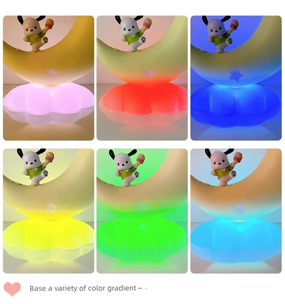 Sevimli Çocuk Başucu Ay Lamba - Sakura Tozu - Resim 10