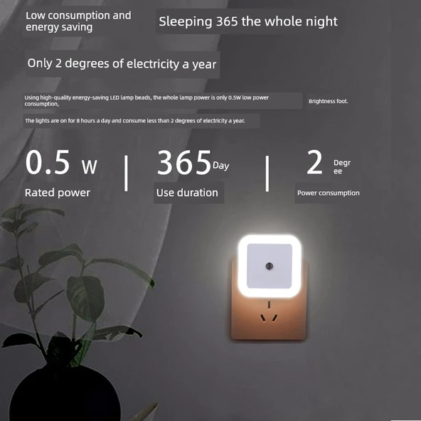 LED Takılabilir Gece Lambası - Kare Sarı - 5