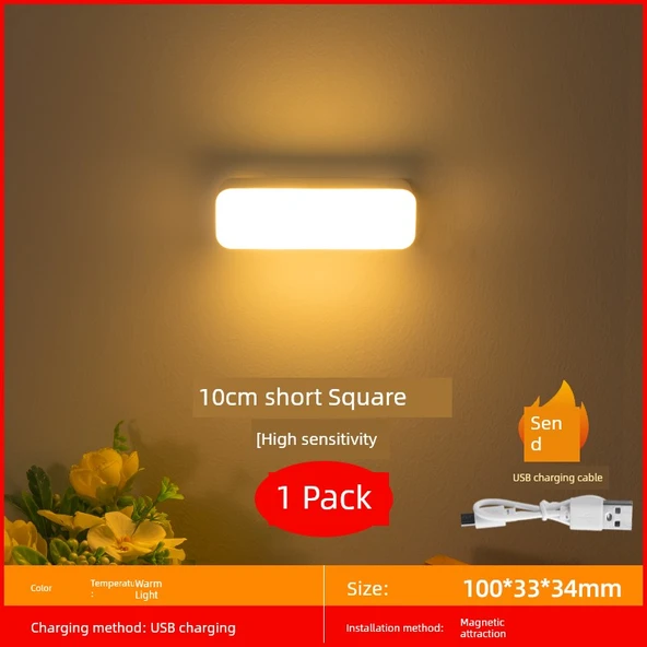 Şarj Edilebilir LED Gece Lambası - 10CM Kısa - Sıcak Işık