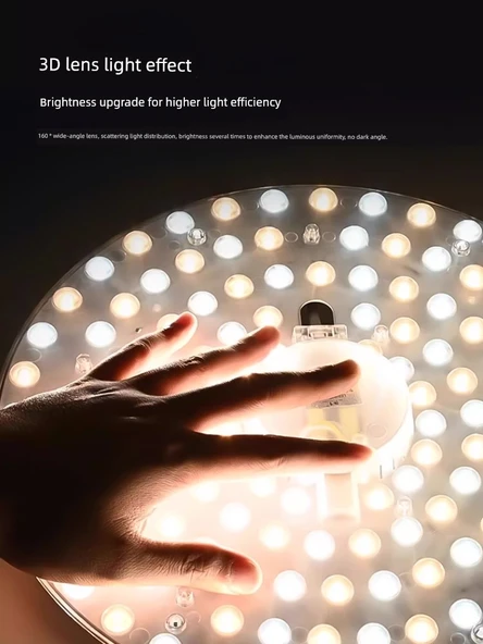 LED Tavan Lambası Dönüşüm Kiti - 410mm Tam Spektrum Ra97 Tek Sıra Dörtlü 40W Üç Renk - 3