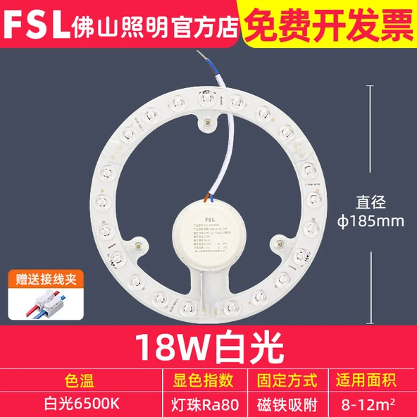 LED Tavan Lambası Dönüşüm Kiti - Halka 18W Beyaz Işık
