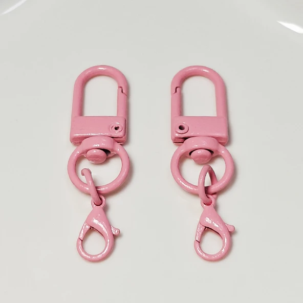 U Şekilli Kapı Mandalı Istakoz Tokası DIY Bebek Çanta Anahtarlık Aksesuarı - Pembe 2