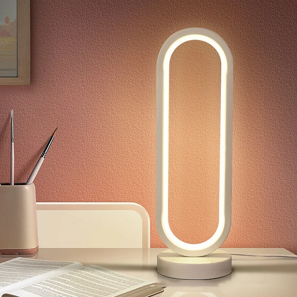 İskandinav Retro USB Başucu Lambası LED Gece Lambası - Şarjlı Dokunmatik Beyaz Büyük 10x32 (Renk Kısılabilir)