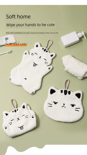 Sevimli Kedi Mutfak Havlusu - 2'li Set Çan Kedi + Ağaca Tırmanan Kedi - 7
