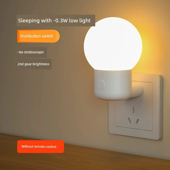 Takılabilir LED Gece Lambası - Loş Işık Uyku Modu - 0.3W