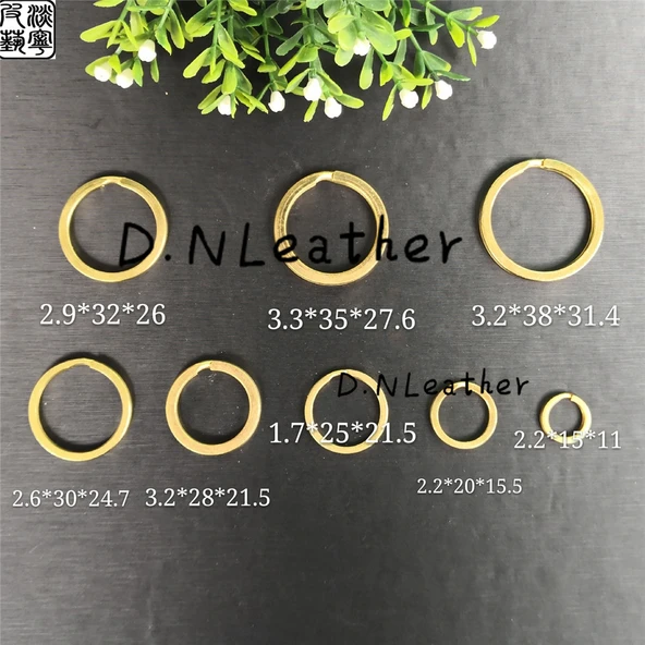 DIY Deri Donanım Anahtarlık - Yassı Tel 25mm - Resim 3