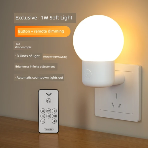 Takılabilir LED Gece Lambası - Uzaktan Kumandalı - 1W