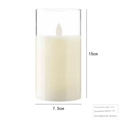 7.5cm Yapay Alevli LED Mum Lamba - Şeffaf Tekli 15cm