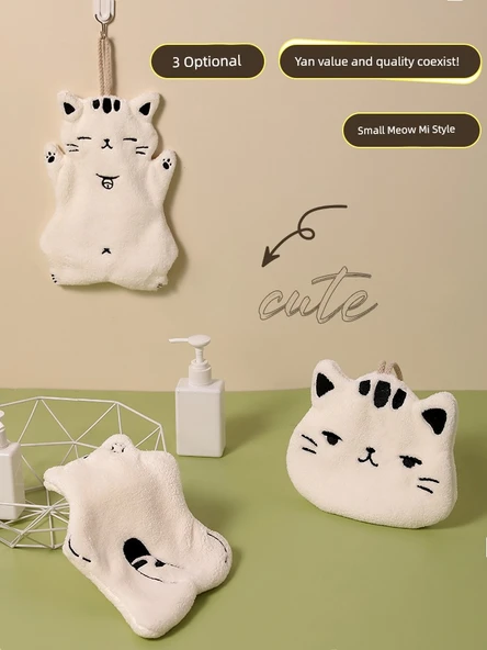 Sevimli Kedi Mutfak Havlusu - 2'li Set Çan Kedi + Ağaca Tırmanan Kedi - 5