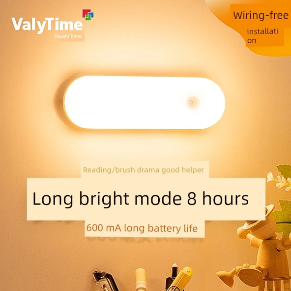 İnsan Vücudu İndüksiyonlu LED Gece Lambası - 600mAh Uzun Ömürlü Pil - Sensörlü ve Çift Modlu - Yatay Lamba