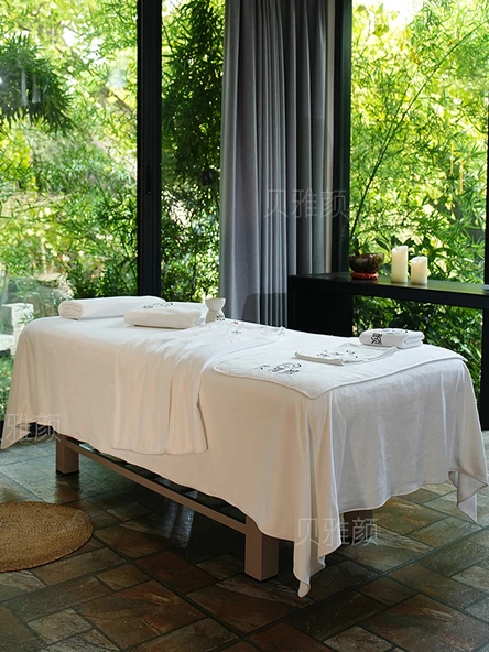 Güzellik Salonu Havlusu - Gri Kadife Yatak Örtüsü 200x100cm - Resim 3