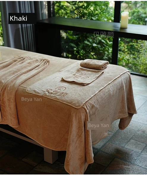 Güzellik Salonu Havlusu - Gri Kadife Yatak Örtüsü 200x100cm - Resim 11