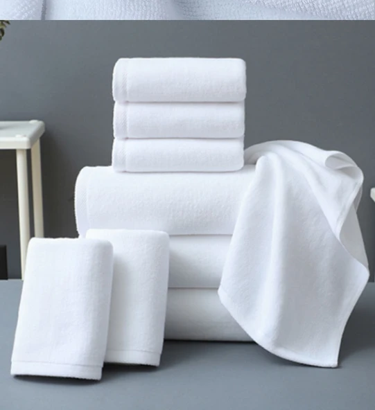 Otel Tipi Beyaz Pamuklu Banyo Havlusu 600g İş Oteli 75x150cm - Resim 9