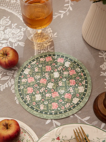 Çiçek Desenli Masa Supla - Bahar Çiçeği Pirinç + Toz - 17cm - 6