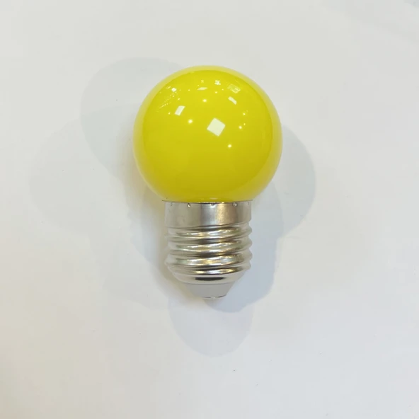 E27 1W LED Gece Lambası - Yuvarlak Sarı Işık - Duysuz
