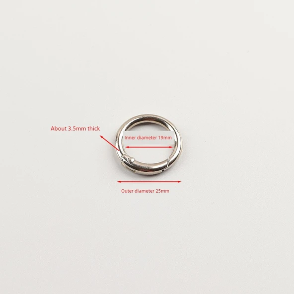 Metal Yaylı Halka Anahtarlık - Gümüş 19mm