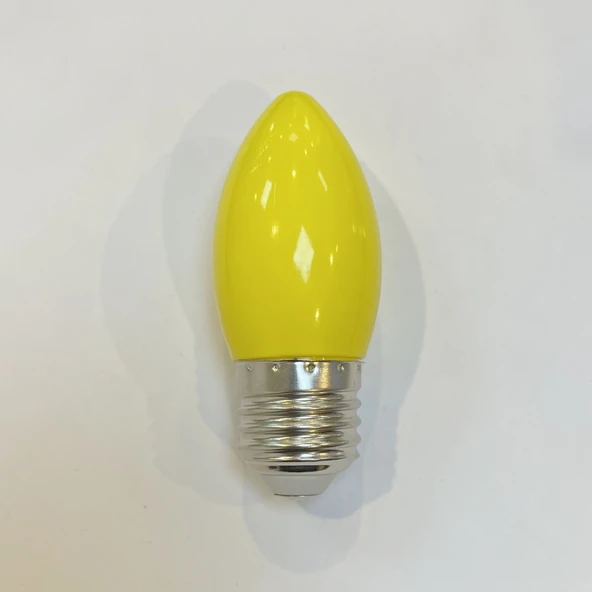 E27 1W LED Gece Lambası - Uç Tipi Sarı Işık - Duysuz