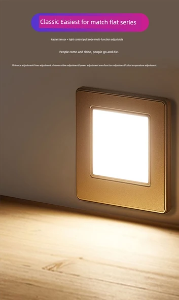 LED 86 Tip Radar Sensörlü Koridor Lambası - Gri Çift Renk 0.5/2W Ayarlanabilir (Radar Sensörlü) - 6
