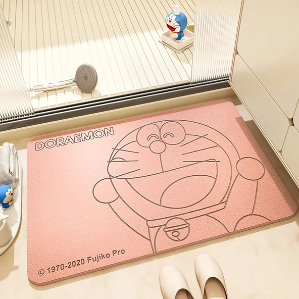 Çizgi Film Desenli Diatomit Banyo Paspası - 39x60cm - Hi Pi-Pembe