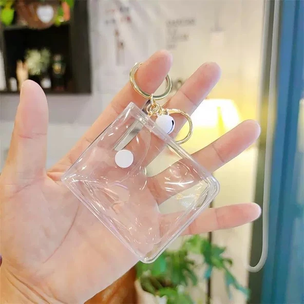 Çizgi Film Bebek Çanta PVC Kör Kutu - Altın Tokalı Beyaz Çıngıraklı