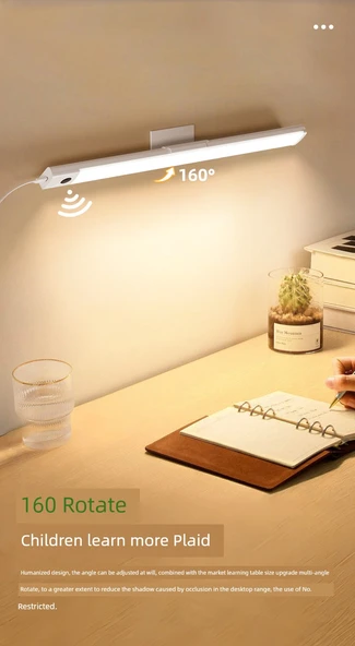 Duvara Monte LED Masa Lambası - El Hareketi Anahtarlı - Beyaz - 30cm - Döner Braketli - 11