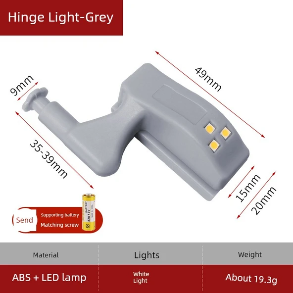 Menteşe LED Lamba - Dolap/Gardırop Işığı - Soğuk Beyaz - 10'lu Paket