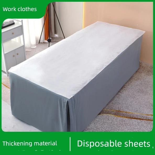 Beyaz Tek Kullanımlık Masaj Yatağı Örtüsü - Deliksiz 70x170cm - 100 Adet
