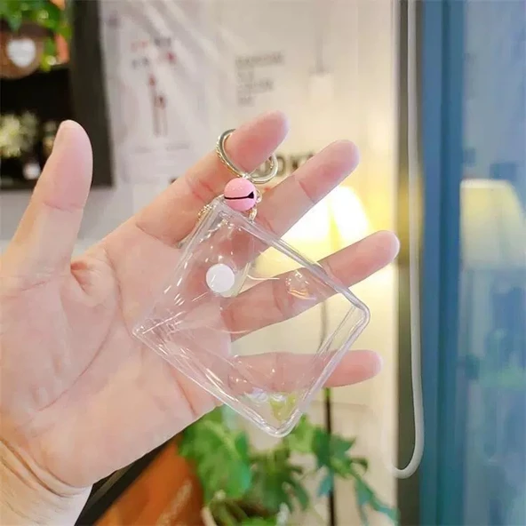 Çizgi Film Bebek Çanta PVC Kör Kutu - Altın Tokalı Pembe Çıngıraklı