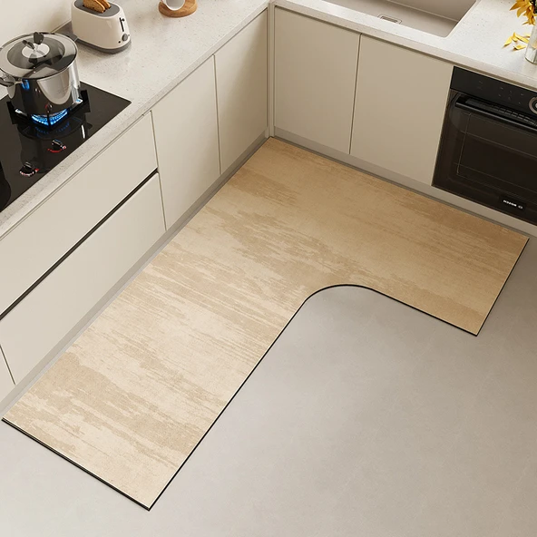 L Şeklinde Diatomit Mutfak Halısı - 90*135*45cm - Puslu