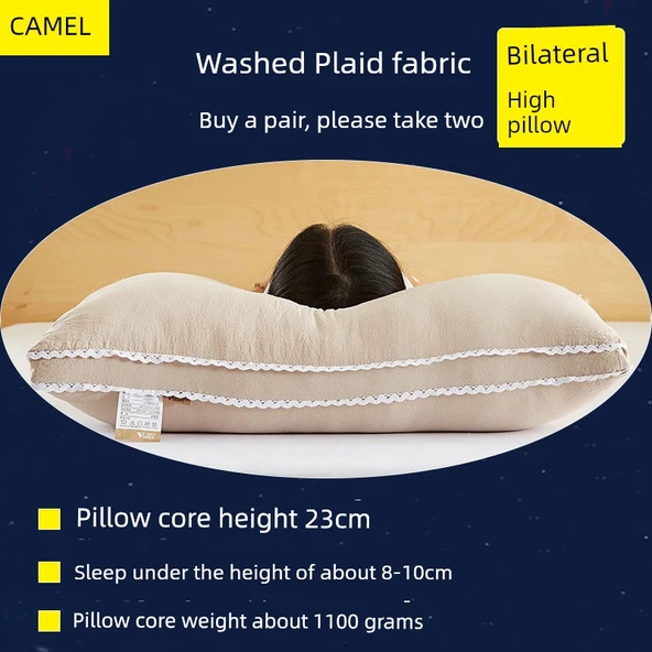 Yıkanabilir Kuş Tüyü Yastık - Deve Tüyü - 4-8cm