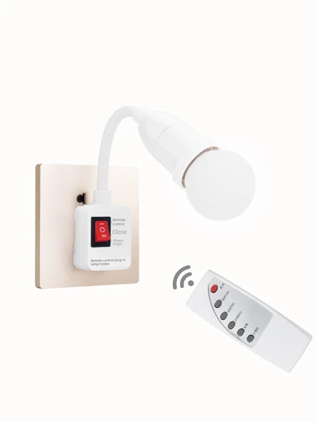 Uzaktan Kumandalı Fişli Lamba Tutucu - 2 Fiş - 30W Beyaz Işık - 4